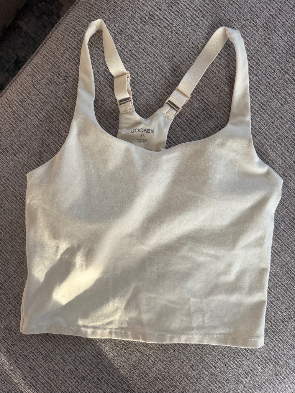 Jockey Butter Yellow Racerback Active Tank Sports Bra Top XS